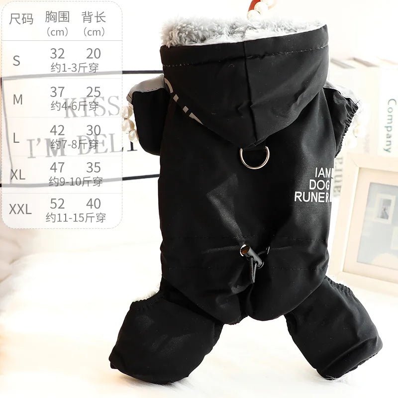 Dog Clothes Autumn and Winter Clothing Thick Handsome Sports Wind Four Legs Cotton Clothes Small Dog Teddy Pet Supplies - Aye Doggies