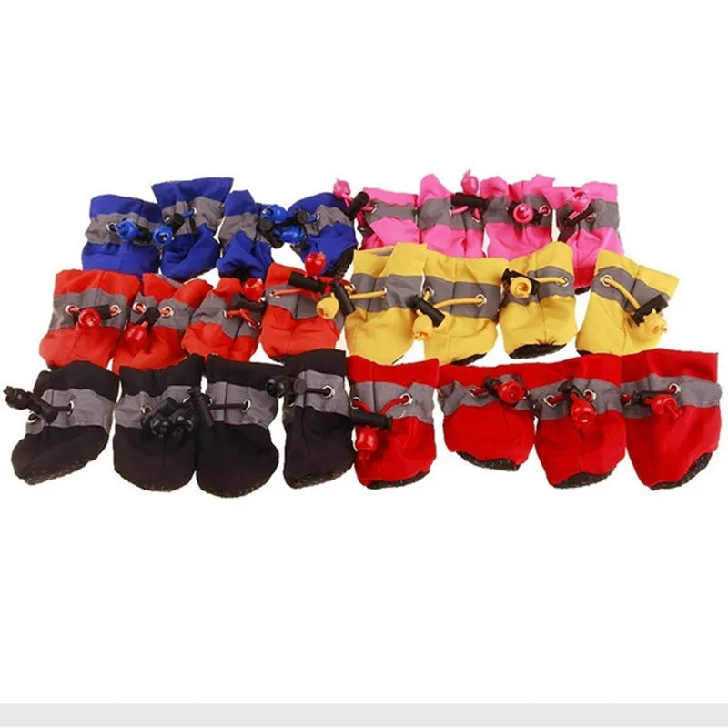 4 PCS set Of Waterproof Pet Dog Shoes, Anti Slip Soft Soled Rain Boots, Kitten Dog Shoes, Puppy Pet Boots, Pet Paw Accessorie Aye Doggies