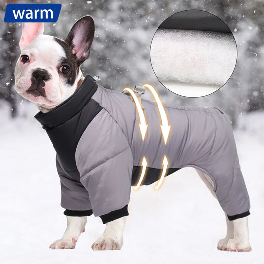 Dog Clothes Four Feet Clothing Warm Winter Coat Reflective Rainproof Dog Clothes Windproof Overall for Dogs Pet Cotton Clothes Aye Doggies