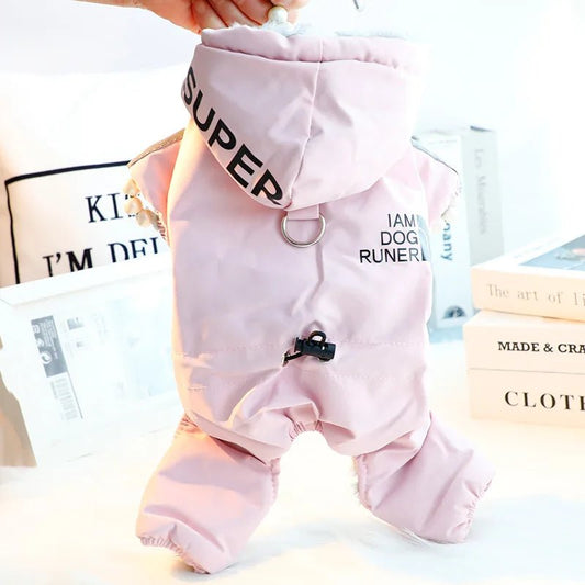 Dog Clothes Autumn and Winter Clothing Thick Handsome Sports Wind Four Legs Cotton Clothes Small Dog Teddy Pet Supplies - Aye Doggies